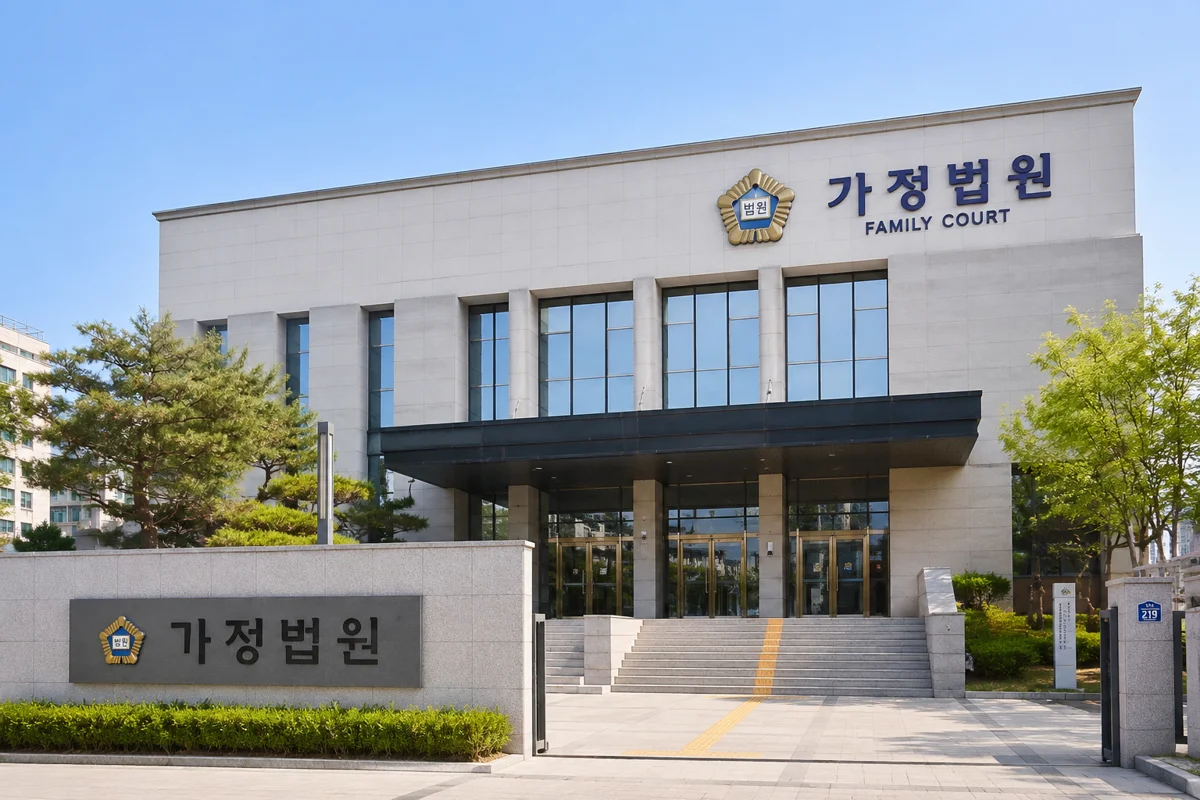 유류분 조정 신청 절차|가정법원 건물 외관 전경 사진